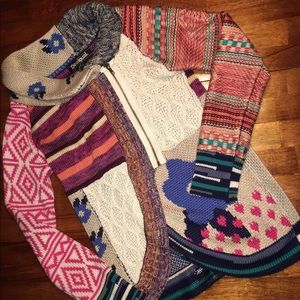 Desigual multicolor asymmetrical zip sweater